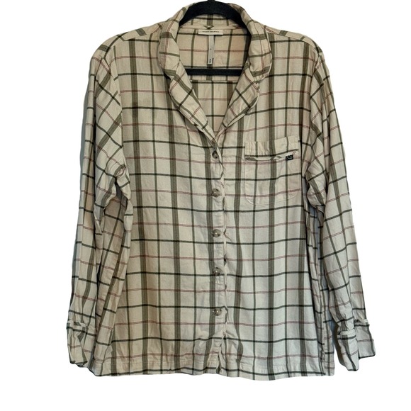 cozy earth Other - Cozy Earth Womens Plaid Sleep Shirt Top Pajama Button Front‎ Long Sleeve Large